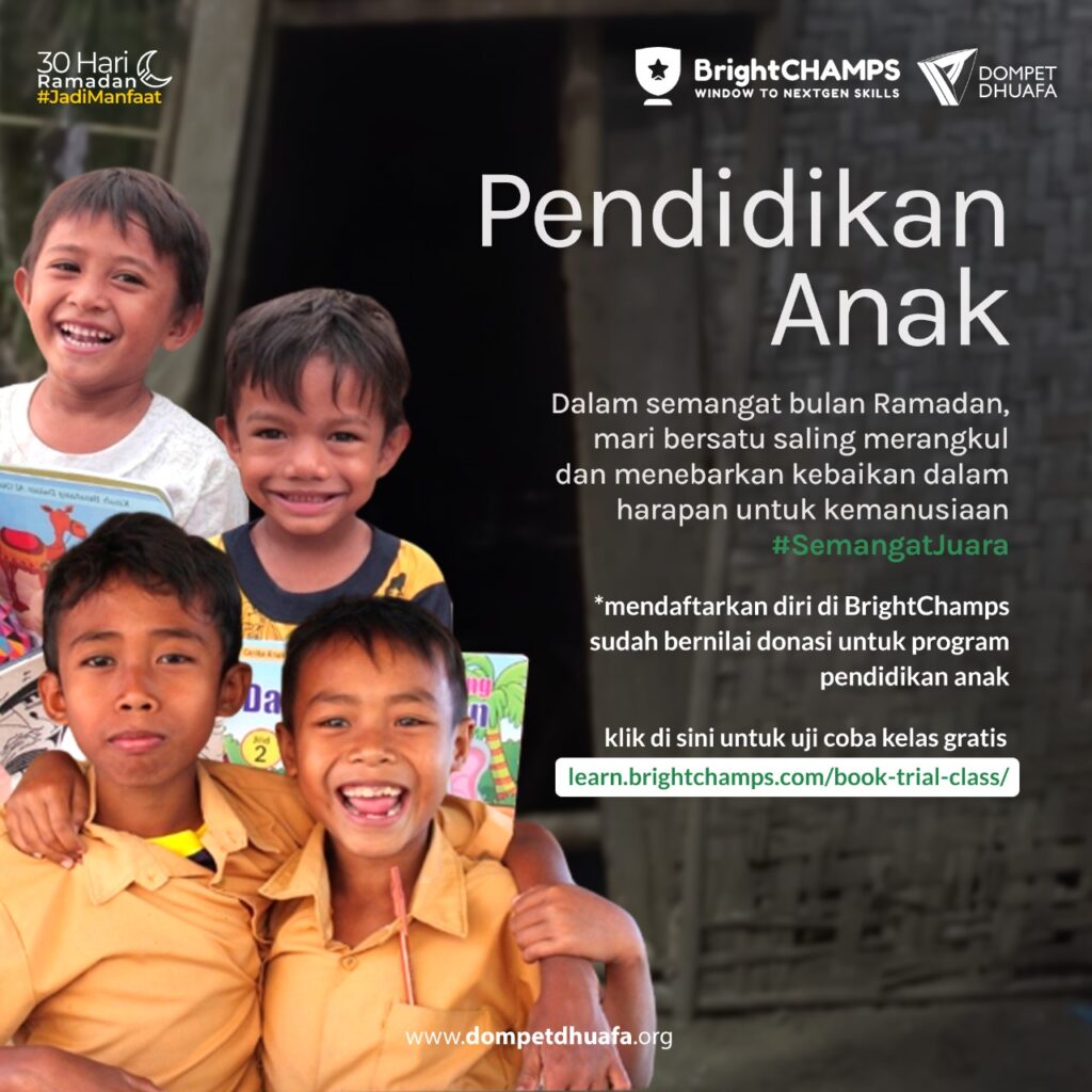 donasi pendidikan brighchamps dan dompet dhuafa dompet dhuafa