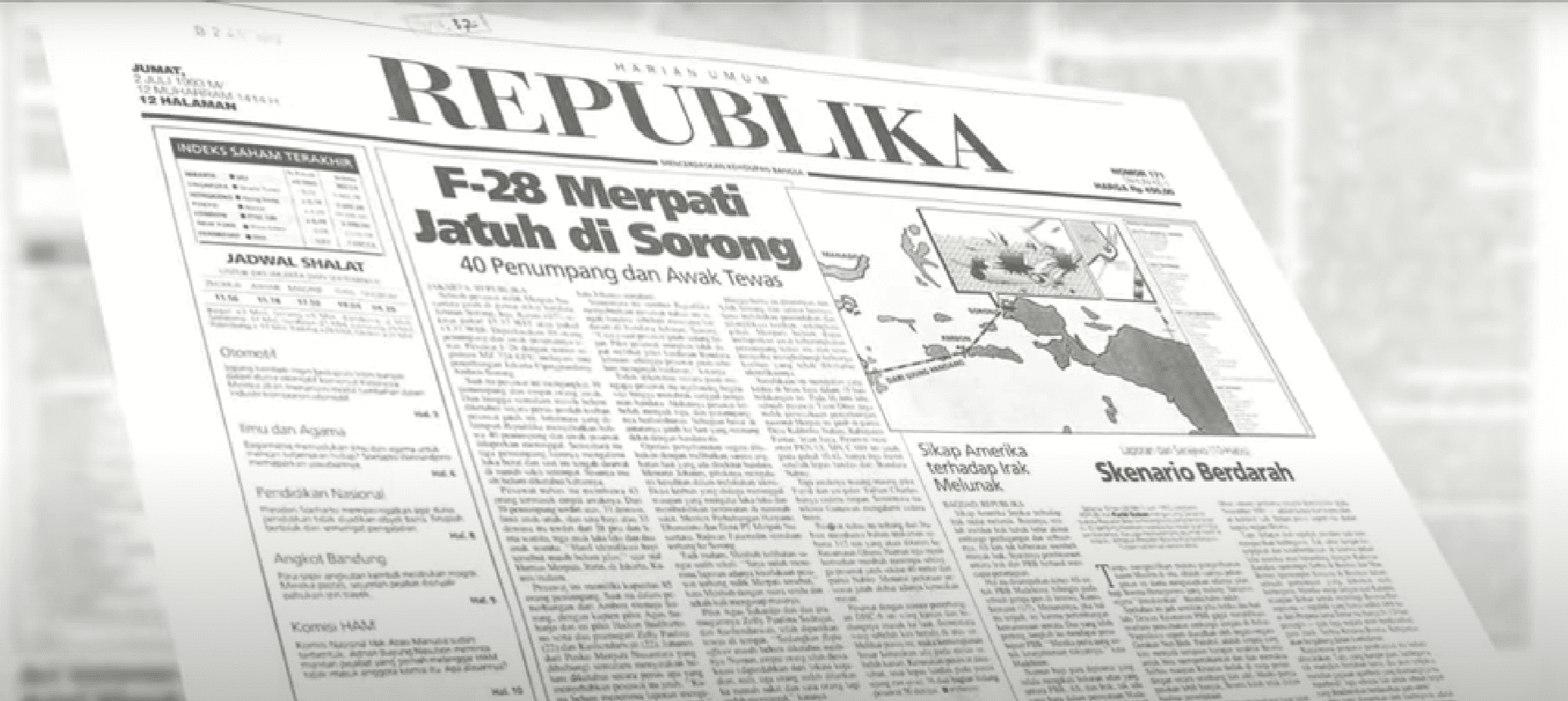 Koran Republika Pertama yang menampilkan kolom donasi Dompet Dhuafa