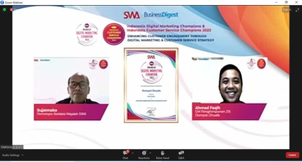 swa5 dompet dhuafa Dompet Dhuafa terima penghargaan SWA: Very Good Digital Marketing