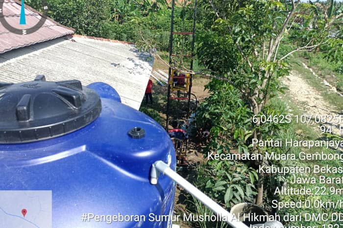 dompet dhuafa bangun sumur bor di Muaragembong, Kab Bekasi
