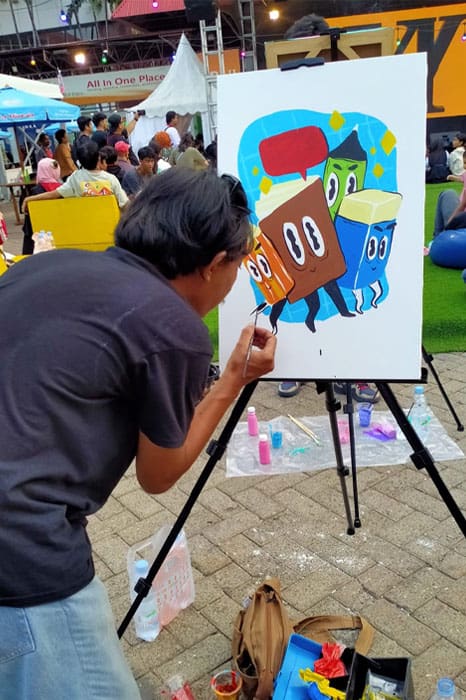 mural untuk bangun sekolah di pelosok4 dompet dhuafa Ngakarya Lelang Karya