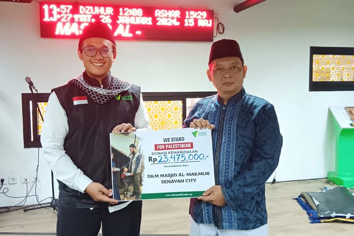 masjid senci bantu palestina1 dompet dhuafa Masjid Al-Makmur Senayan City salurkan bantuan untuk Palestina