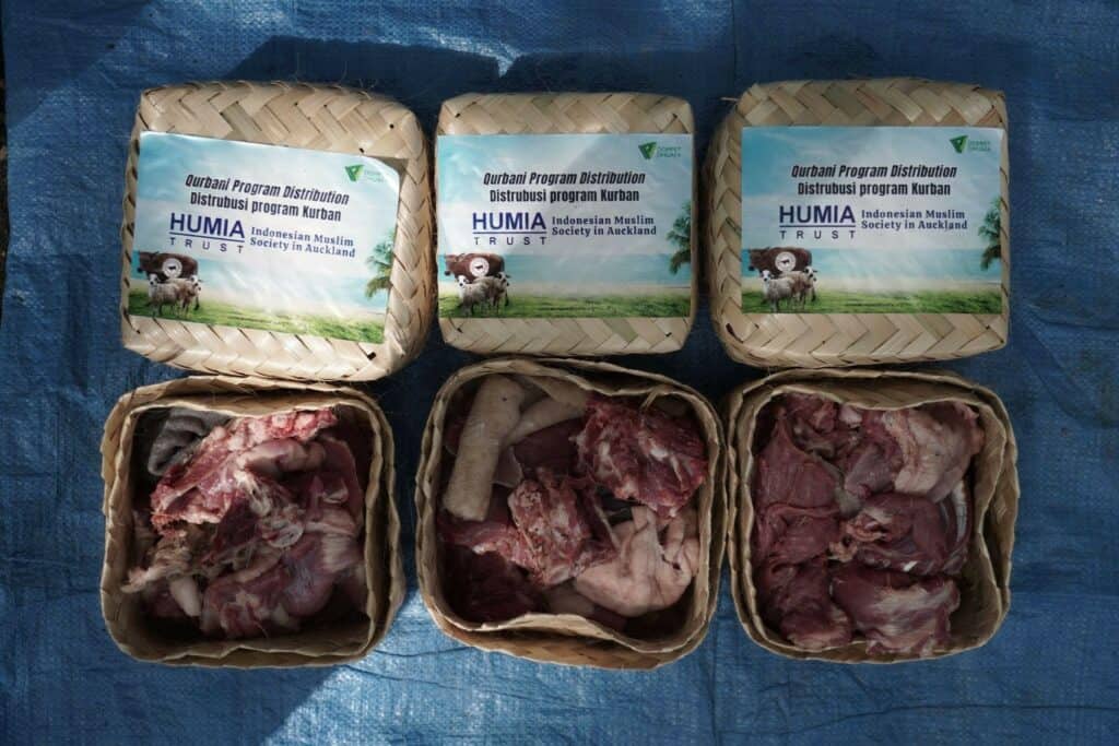 kurban dari auckland5 dompet dhuafa Daging kurban yang dikemas dalam besek rotan untuk dibagikan kepada penerima manfaat THK.