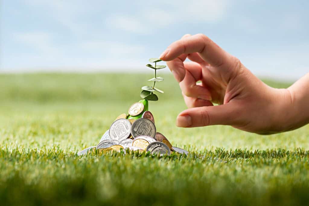 coins on grass dompet dhuafa Ilustrasi piutang yang menumpuk
