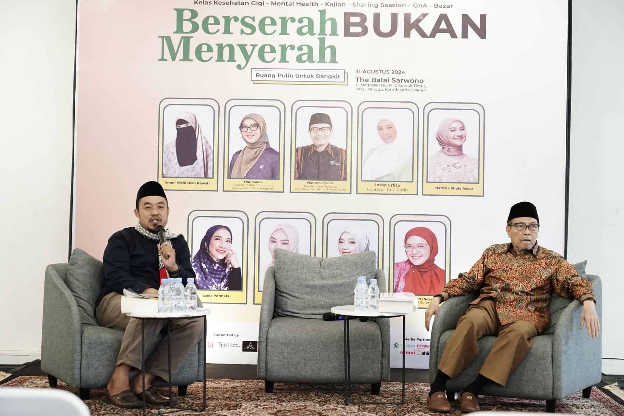 berserah bukan menyerah1 dompet dhuafa Kajian bertema Berserah Bukan Menyerah diselenggarakan di Balai Sarwono, Jakarta Selatan, Sabtu (31/08/2024).