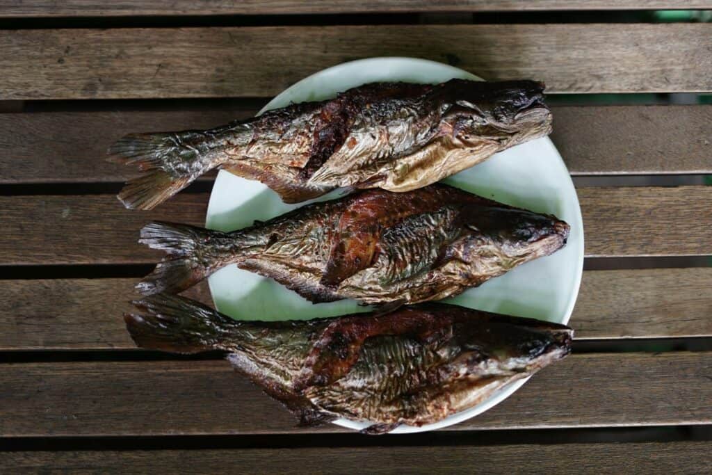 sale ikan5 dompet dhuafa Ikan patin yang baru saja selesai diasap dan siap untuk disantap.