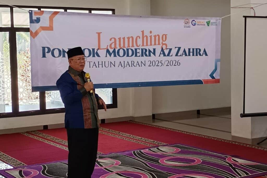 pondok modern az zahra4 dompet dhuafa Sambutan oleh Ismail A Said pada peresmian Pondok Pesantren Modern Az Zahra Bukit Kemuning, Lampung Utara, Selasa (29/10/2024).