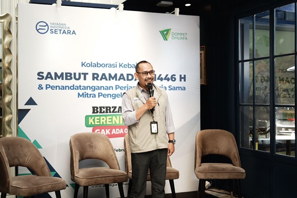 Andriansyah sebagai Ketua Ramadan 1446 H Dompet Dhuafa memaparkan target penghimpunan sekaligus target penerima manfaat melalui program unggulan Ramadan 1446 H Dompet Dhuafa, Jumat (21/2/2025).