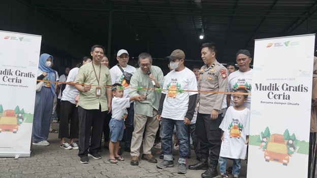 Pelepasan para pemudik untuk Program Mudik Gratis Ceria Dompet Dhuafa, Selasa (15/03/2025).
