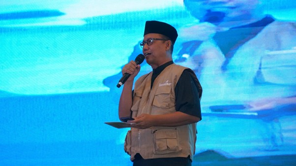 Ahmad Juwaini memberikan sambutan pada Kegiatan REMEMBER 2025 di Gedung Sasana Kriya, Taman Mini Indonesia Indah (TMII), Jakarta Timur, Minggu (16/03/2025).