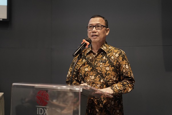 wakaf saham2 dompet dhuafa Ahmad Juwaini menyampaikan sambutan pada acara "Waqf Talk: Wakaf Saham Mengalirkan Kebermanfaatan Tanpa Batas", Kamis (06/03/2025) di Auditorium Bursa Efek Indonesia, Jakarta.