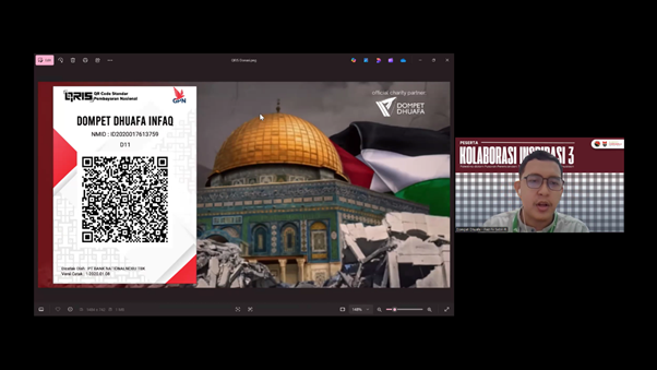 kolaborasi inspirasi untuk palestina5 dompet dhuafa Sesi penggalangan donasi secara online.