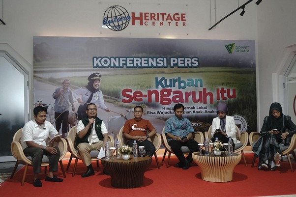 konferensi pers kurbanmu sengaruh itu8 dompet dhuafa Press Conference Tebar Hewan Kurban 1446 H Dompet Dhuafa: Kurban Se-ngaruh Itu, Kamis (15/5/2025), di Antara Heritage, Jakarta Pusat.