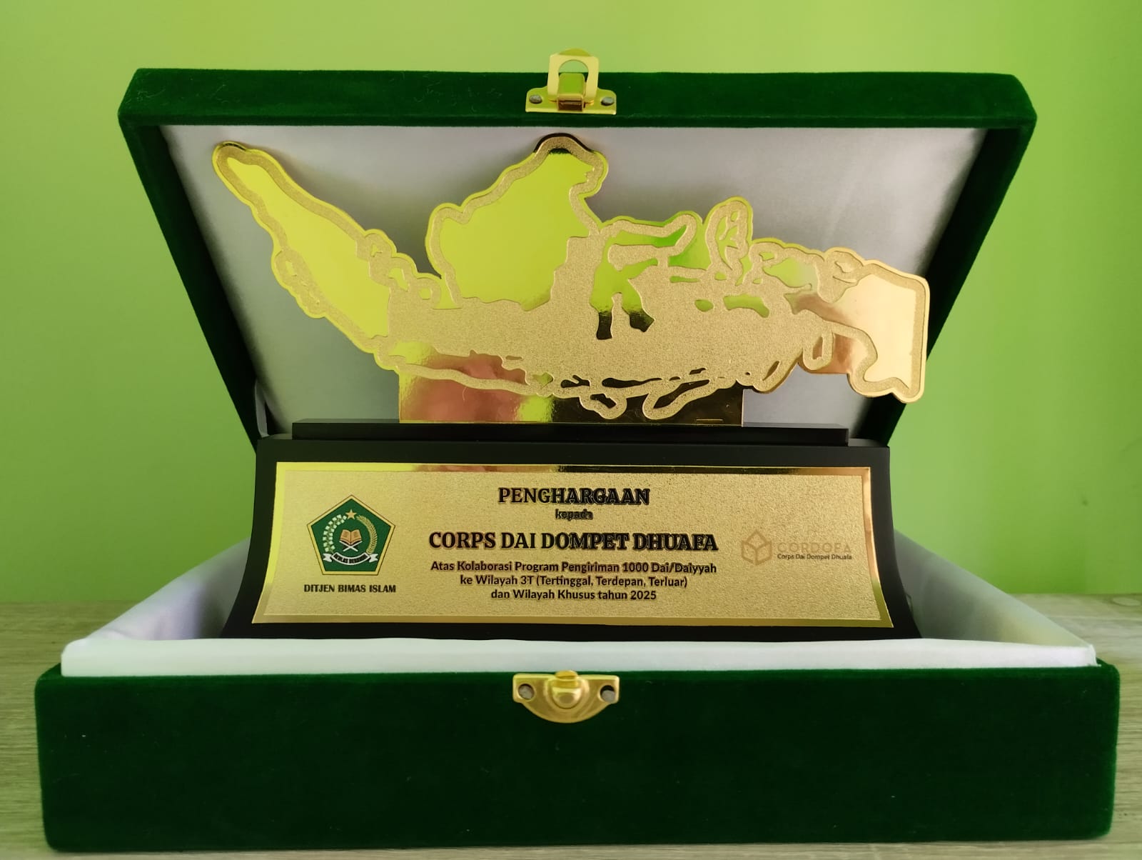 penghargaan dari kemenag untuk cordofa dompet dhuafa