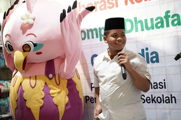 school kit dari gramedia7 dompet dhuafa Kegiatan kuis ceria dalam kegiatan Kolaborasi Bersama Dompet Dhuafa dan Gramedia World BSD, Senin (15/9/2025).