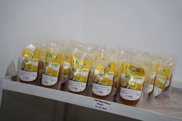 peresmian industri komunal olahan nanas ikon subang6 dompet dhuafa Salah satu hasil produk olahan Nanas dalam Peresmian IKON di Subang, Rabu (26/11/2025).