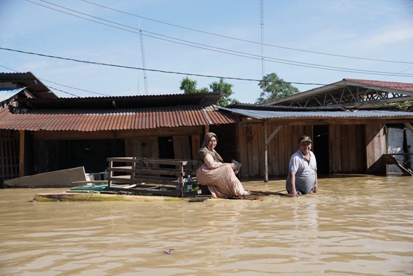 Kondisi banjir di Sumatra Utara.