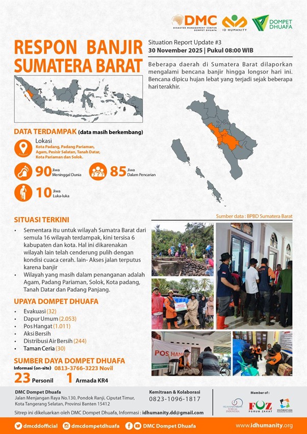 ketersediaan makanan penyintas banjir di solok3 dompet dhuafa