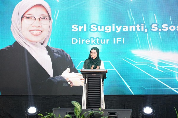 indonesia fundraising award 20264 dompet dhuafa Sambutan oleh Direktur IFI, Sri Sugiyanti.