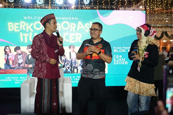 tarhib ramadan 2026 semangat kolaborasi dan budaya berzakat5 dompet dhuafa Sesi tausiyah oleh Ustaz Maulana di Plaza Pasar Raya Blok M.