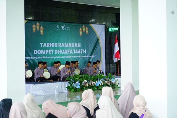 tarhib ramadan di ptgl sukabumi3 dompet dhuafa Penampilan hadroh dari santri eTahfizh PTGL Sukabumi.