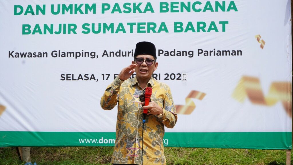 revitalisasi kawasan ekowisata dan umkm pascabencana4 dompet dhuafa Sambutan Kepala Dinas Sosial Sumatera Barat, Syaifullah, dalam acara peresmian.