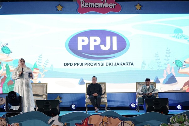Sesi sambutan disampaikan oleh ketua PPJI DKI, Siti Djumiandini (kiri), SVP Corporate Secretary & Investor Relations Ancol, Agung Praptono (tengah), dan Wakil Ketua Pengurus Dompet Dhuafa, Herdiansah (kanan).