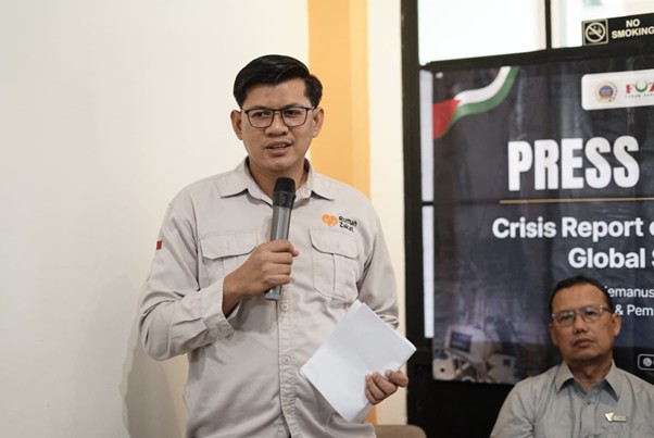 presscon foz gsf 20 3 dompet dhuafa Irvan Nugraha dalam Press Conference: Crisis Report on Humanitarian Mission GSF 2.0 di Jakarta Pusat, Rabu (20/05/2026).