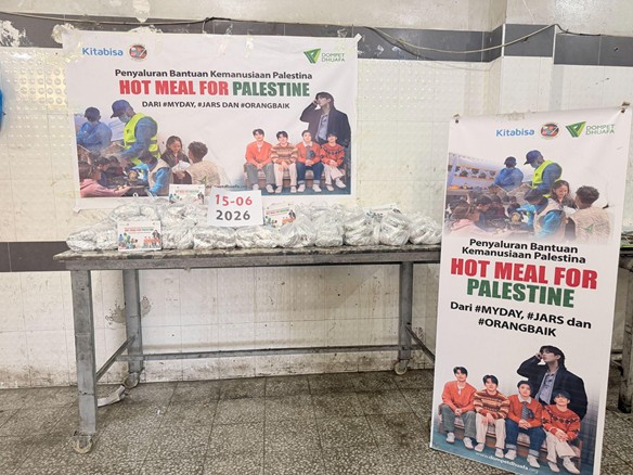 Makanan siap saji yang siap didistribusikan ke tenda-tenda para pengungsi Gaza di hari kedua, Senin (15/06/2026).